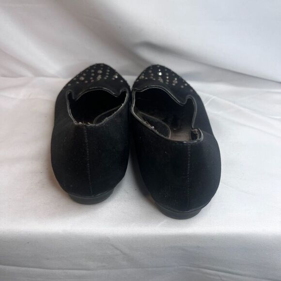 Sole Senseability Black Slip On Studded Jeweled Toe Flat Ballet Shoe Size 9M - Picture 6 of 10